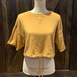 Roots keyhole back vneck tank top with side ruching